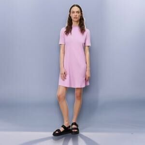 ZARA NWT 90S RETRO RIBBED MOCK NECK MINI DRESS PURPLE MEDIUM